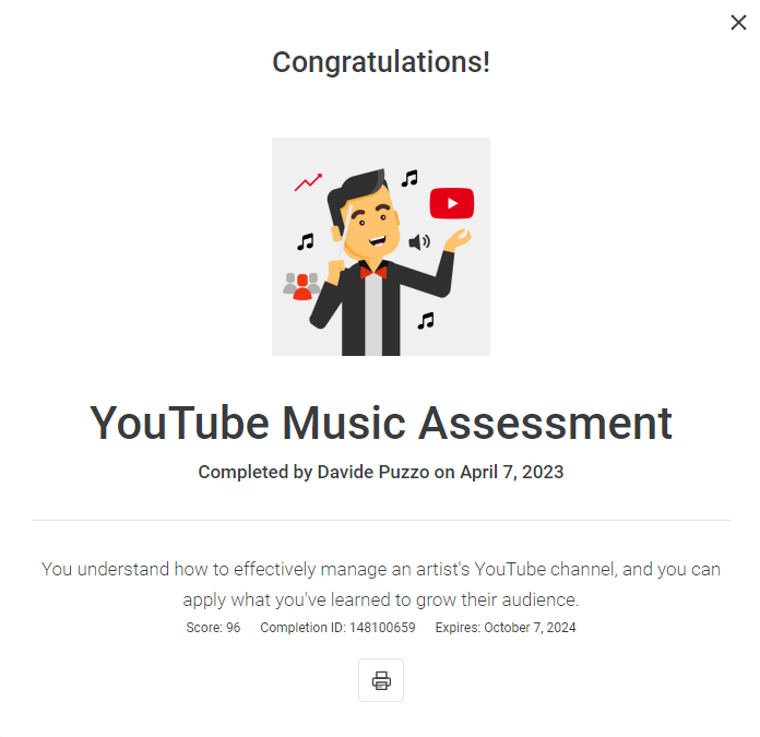 YouTube Music Assessment - Davide Puzzo - Ragusa